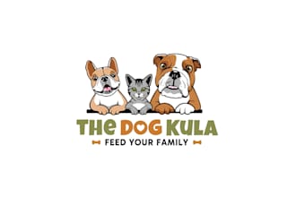 do modern pet, dog, cat or animal cartoon logo design