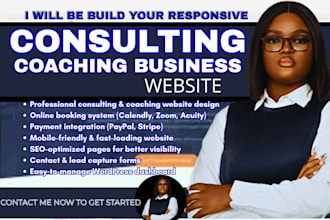 consulting website coaching business website life coaching booking landing page