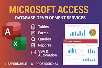 develop microsoft access database project and assignments