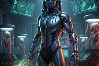 create fantasy, sci fi, character with hyperrealistic style