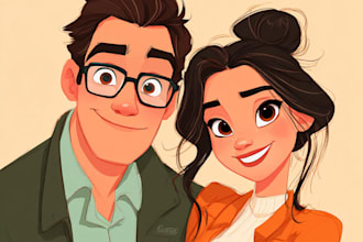draw your portrait in charming disney animation style