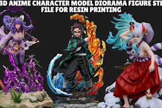 model 3d anime figure 3d figurine anime character model 3d diorama figure