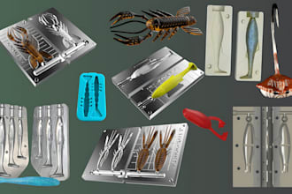 design and model custom molds and fishing lures for cnc machine and 3d printing