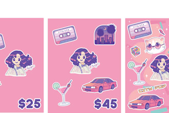 draw cute kawaii doodle for stickers