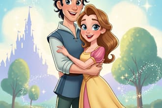 draw you anime couple art portrait