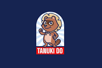 design cartoon stylised tanuki character logo