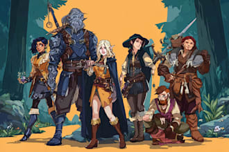 design custom dnd party art illustration