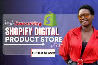 build shopify digital product store, redesign shopify store, dropshipping store