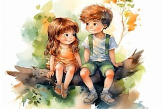 create watercolor illustration and sketch design