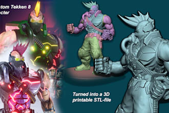 make a custom tekken 8 character ready for 3d printing