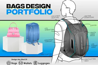 do bag tech pack design for manufacturer, handbag backpack, duffle, luggage bag