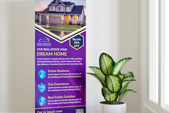 design modern pull up, roll up banner and retractable banner