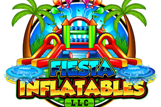 design attractive bounce houses logo with my thinking