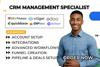 setup zoho finance vtiger odoo quickbase erpnext dolibarr crm automation