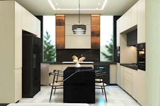design modern  3d interior for living room,dining,kitchen