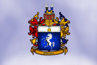 do a custom coat of arms, family crest, or heraldic logo