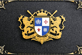 modern luxury regal heraldic family crest coat of arms logo
