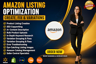 create amazon product listing and variation, amazon listing optimization SEO