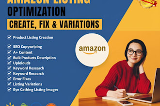 create amazon product listing and variation, amazon listing optimization SEO