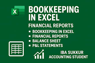 do bookkeeping in excel, accounting, and financial reports