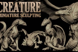 sculpt creatures, miniatures, and figurines for 3d printing