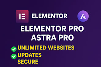 install elementor pro and astra pro on your wordpress site