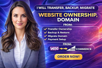 transfer backup migrate website ownership domain  woocommerce to bigcommerce