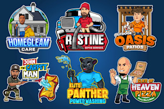 design a business logo, cartoon mascot for homecare, company