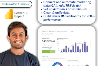 integrate marketing data from ga4, google ads, facebook ads, and build power bi