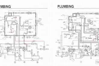 draw and stamp residential, commercial hvac mep plans electrical, plumbing plans