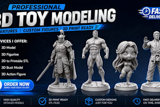 sculpt design 3d toy model stl file and charcter figurine for 3d printing