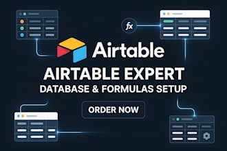 setup airtable database and write airtable formulas as an airtable expert