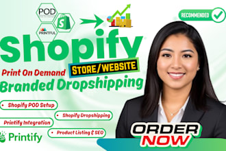build pod shopify branded dropshipping shopify website