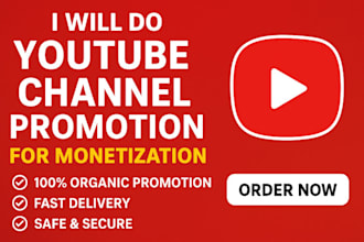 organic youtube channel promotion and monetization