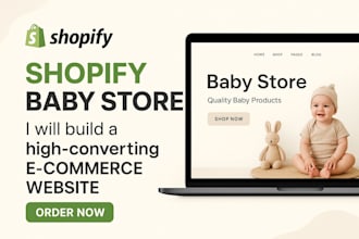 build a shopify baby and kids store with branding and dropshipping setup