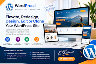 elevate, redesign, design, edit or clone wordpress homepage, wordpress website