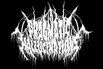 create black, death metal, grindcore deathcore band logo