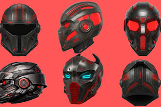 design custom 3d cosplay helmets, masks, armor sets, stl file model for printing