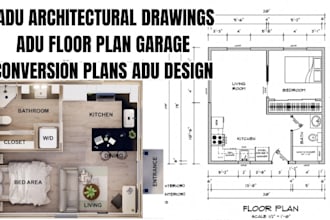 do adu architectural drawings adu floor plan garage conversion plans adu design