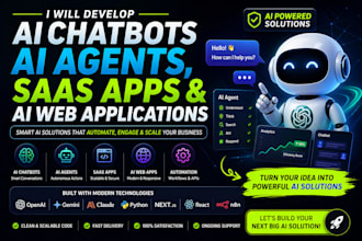 develop ai chatbots, ai agents, saas apps and ai web applications