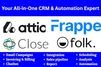 setup close crm, attio crm, folk crm automate attio, frappe CRM integration VA
