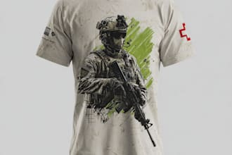 draw veteran american army t shirt design