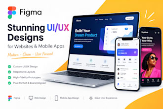 do figma design, figma website UI UX design, and mobile app UI design