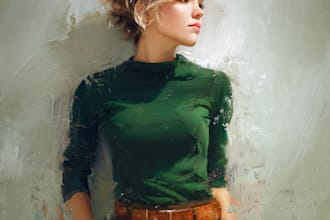 draw digital oil painting portrait