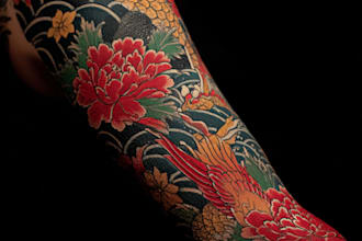 makle a tattoo design of tattoo sleeve
