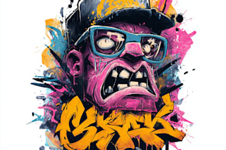 draw digital graffiti logo for you