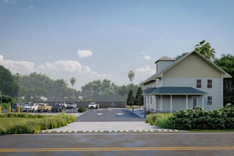 craft3d garage layout,car park,rooftop terrace,cgi sketchup render,3d auto malls