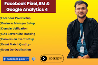 setup facebook pixel,meta conversion API,shopify, GTM and server side tracking