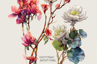 draw realistic botanical watercolor illustration