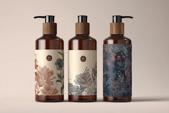 design elegant and modern cosmetic labels